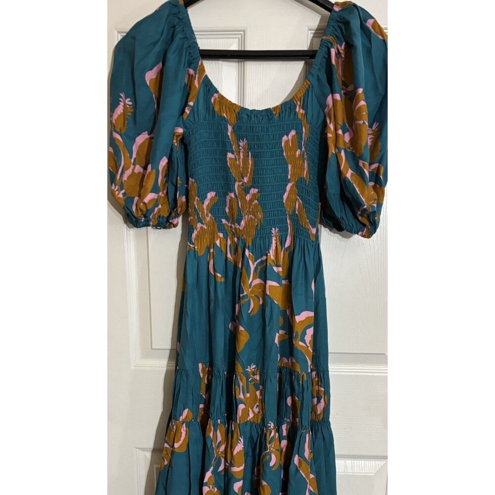 NWT La Ligne Pyper Dress Jade Cognac Bubblegum Floral Print 100% Silk Size S - Picture 10 of 16
